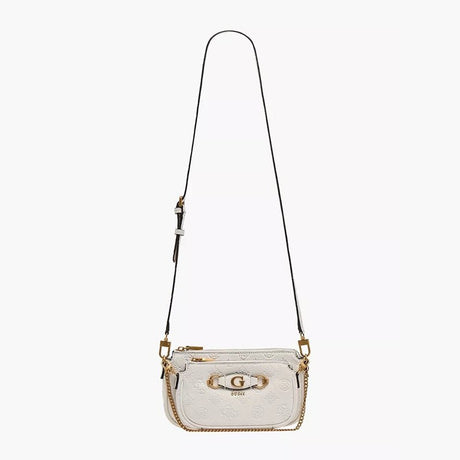 GUESS Izzy Double Pouch Crossbody BAG - WHITE - GB209 - Runner