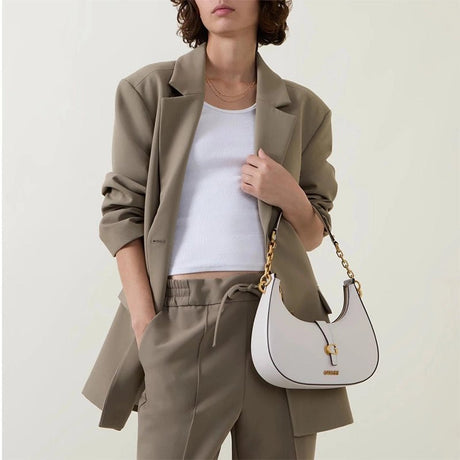 GUESS Kuba Top Zip Shoulder Bag - WHITE - GB185 - Runner