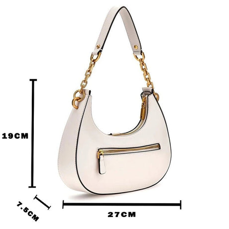 GUESS Kuba Top Zip Shoulder Bag - WHITE - GB185 - Runner