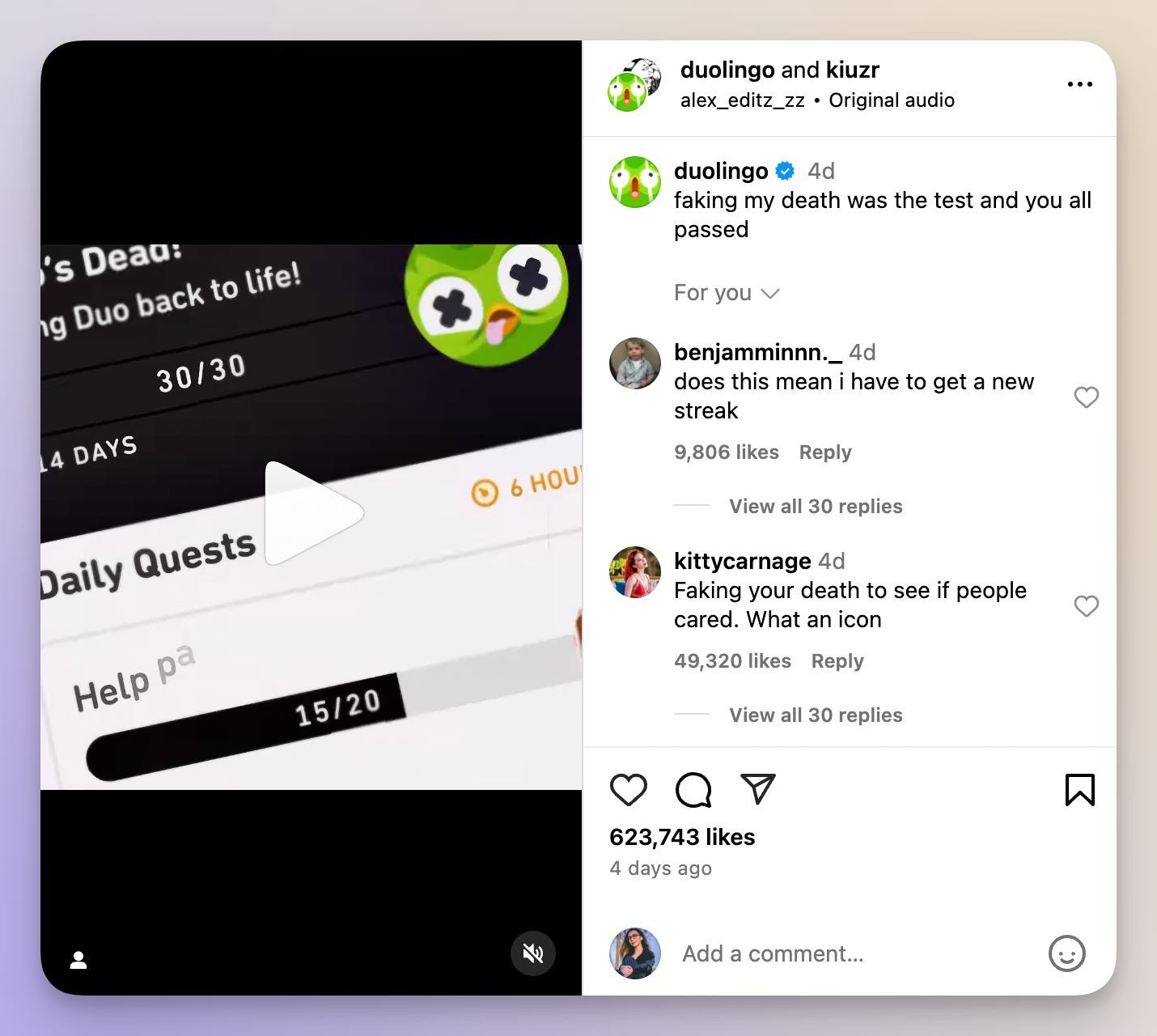 duolingo instagram strategy