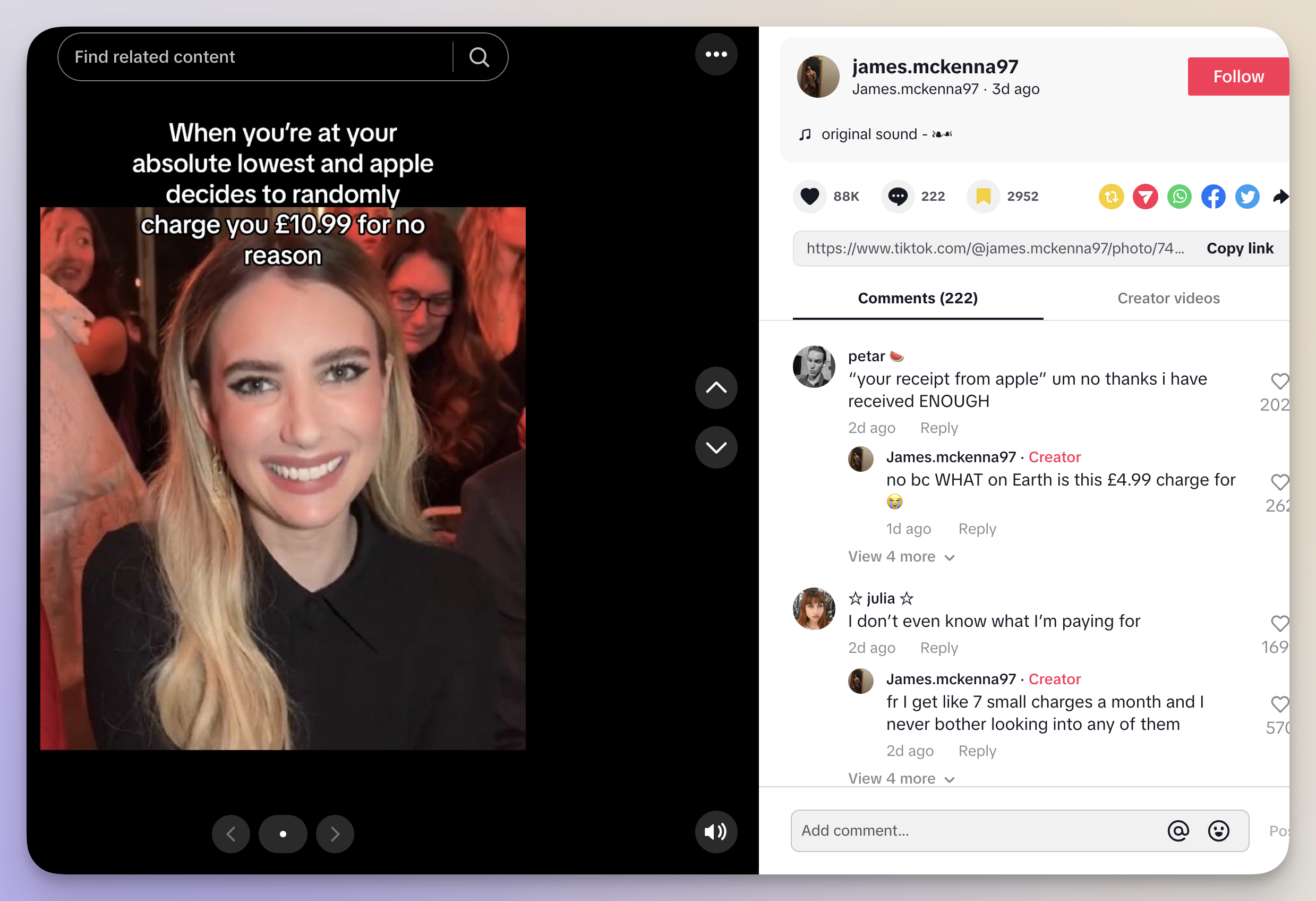 Viral trend with Emma Roberts meme on Tiktok