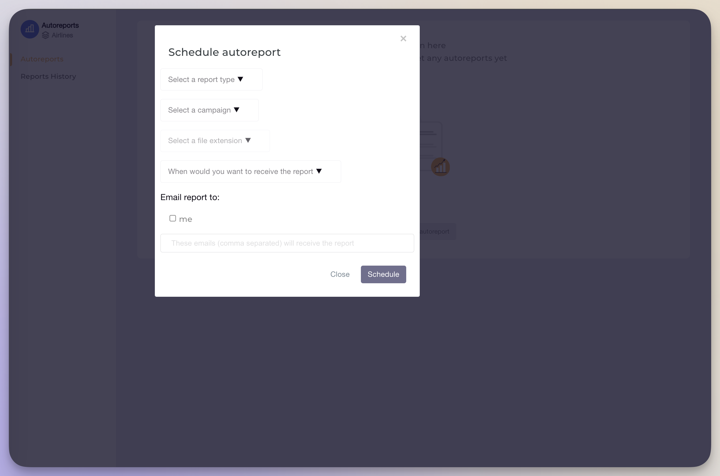 schedule social media analytics reports