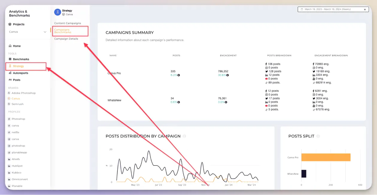 Analyze social media content pillars with Socialinsider