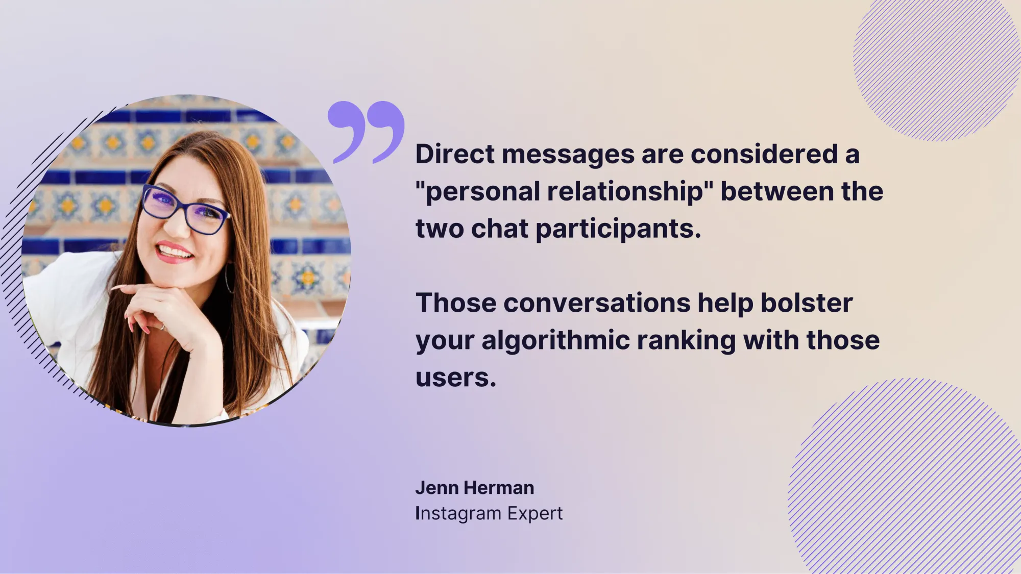 Encourage DMs - advice from Jenn Herman