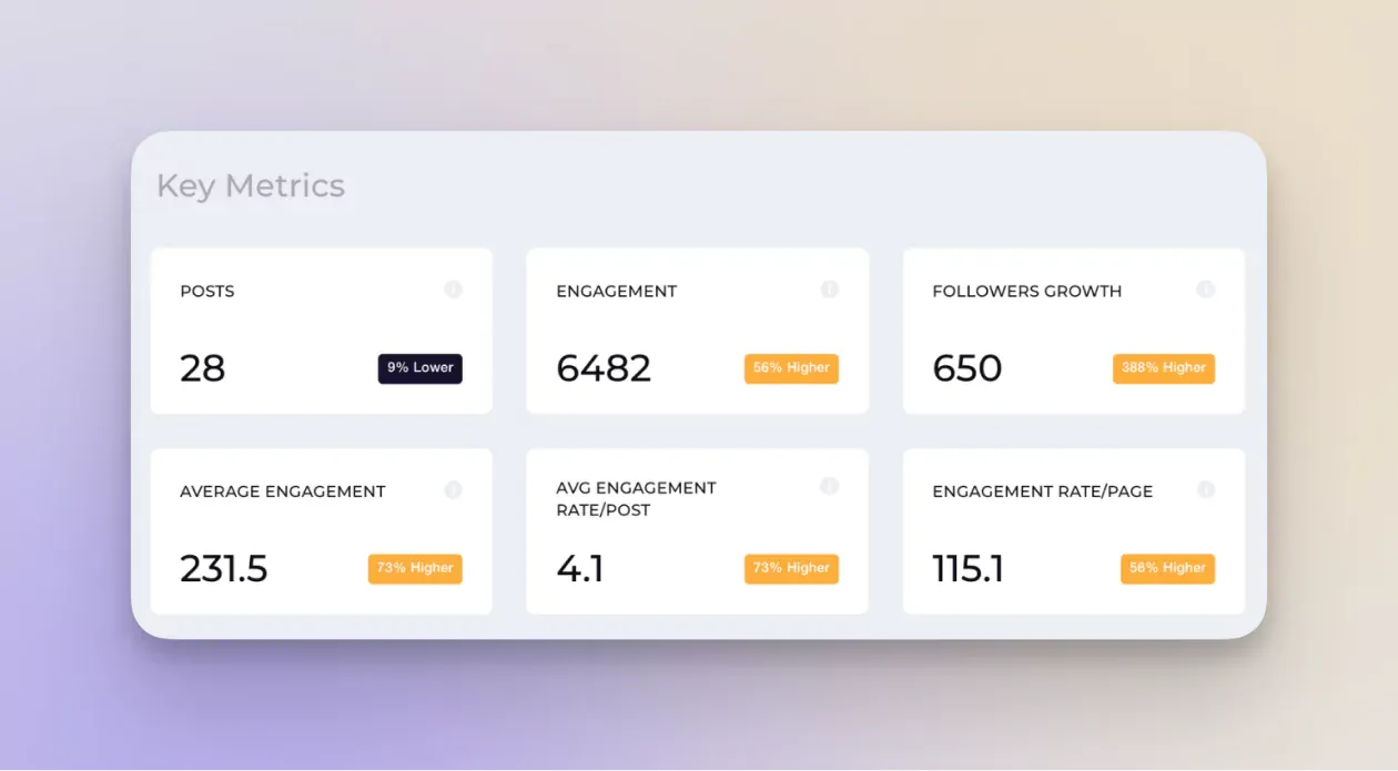 key metrics dashboard socialinsider