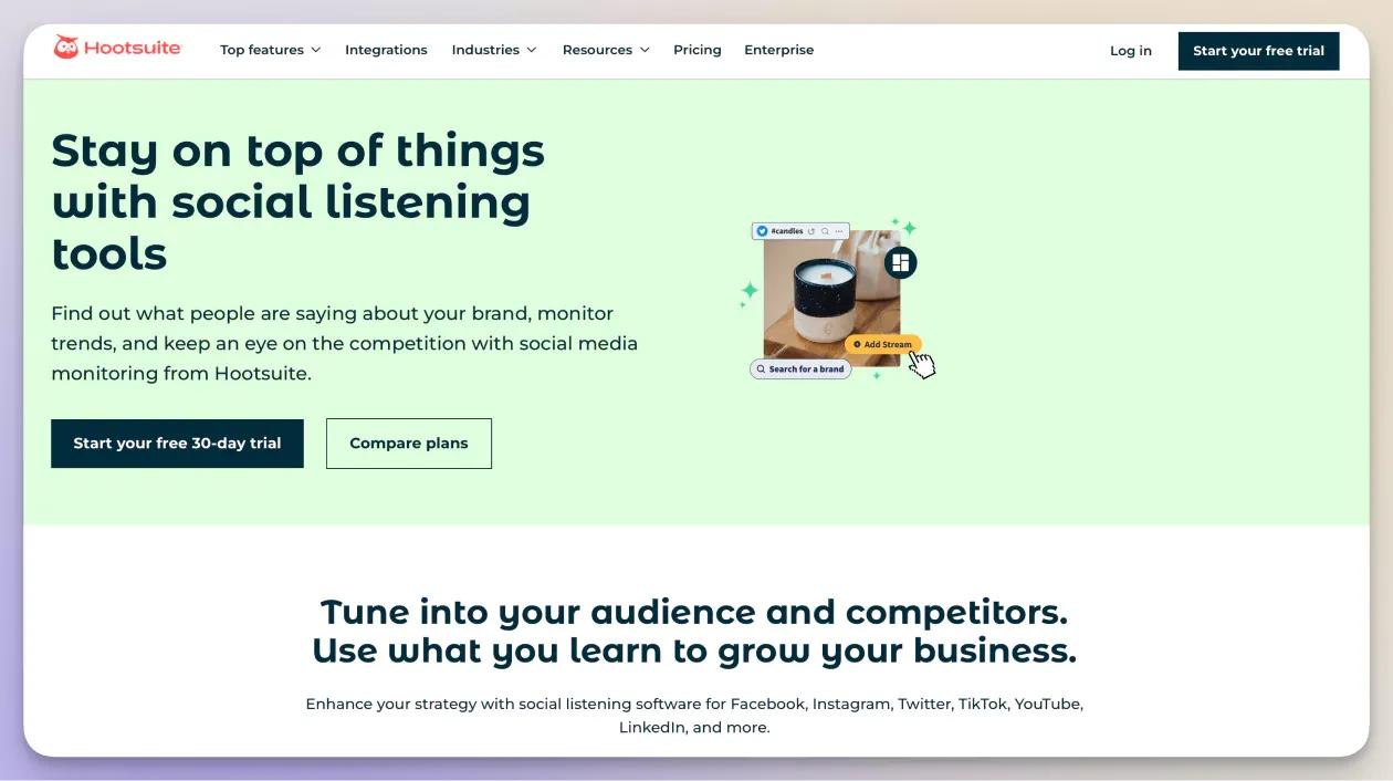 social listening tool - hoot suite